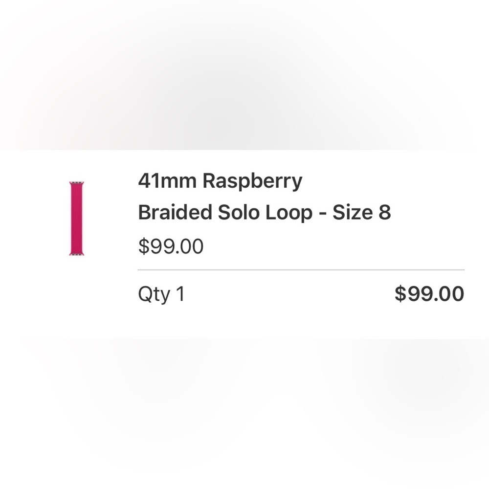 41mm Rasberry Braided Solo Loop - Size 8 - Picture 4 of 5